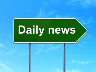 Image showing News concept: Daily News on road sign background