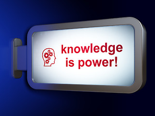 Image showing Education concept: Knowledge Is power! and Head With Gears