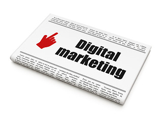 Image showing Marketing news concept: newspaper Digital Cursor