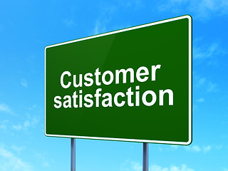 Image showing Advertising concept: Customer Satisfaction on road sign