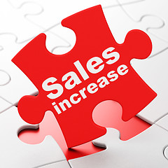 Image showing Marketing concept: Sales Increase on puzzle background