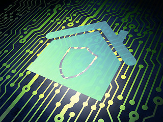 Image showing Privacy concept: circuit board with Home