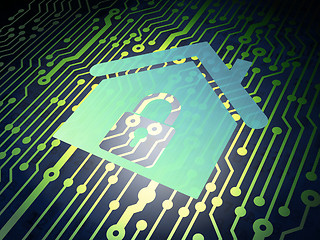 Image showing Protection concept: circuit board with Home