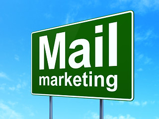 Image showing Advertising concept: Mail Marketing on road sign background