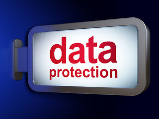 Image showing Safety concept: Data Protection on billboard background