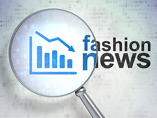 Image showing News concept: Decline Graph and Fashion News with optical glass