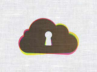 Image showing Cloud Keyhole on fabric texture