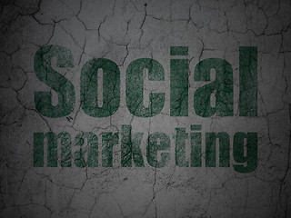 Image showing Advertising concept: Social Marketing on grunge wall background