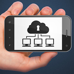 Image showing Privacy concept: Cloud Network on smartphone