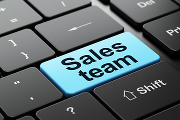 Image showing Advertising concept: Sales Team on computer keyboard background