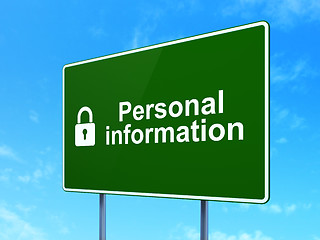 Image showing Privacy concept: Personal Information and Closed Padlock on sign