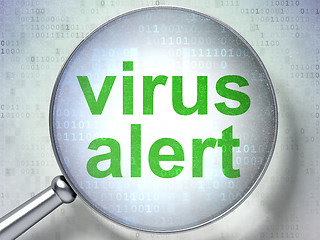 Image showing Privacy concept: Virus Alert with optical glass