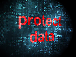 Image showing Protection concept: Protect Data on digital background