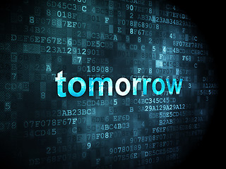 Image showing Time concept: Tomorrow on digital background