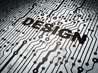 Image showing Advertising concept: circuit board with Design