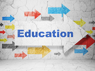 Image showing Education concept: arrow whis Education on grunge wall