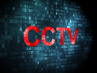 Image showing Safety concept: CCTV on digital background