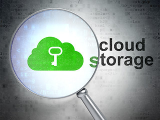 Image showing Cloud technology concept: Cloud With Key and Cloud Storage