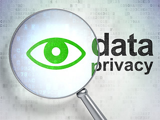 Image showing Privacy concept: Eye and Data with optical glass