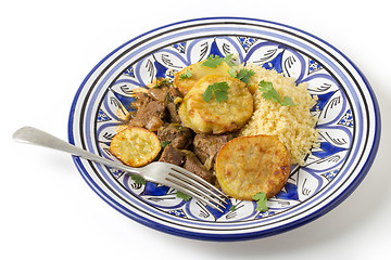 Image showing Plate of beef tagine