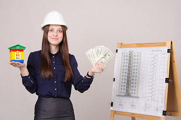 Image showing girl offers to invest in construction of houses