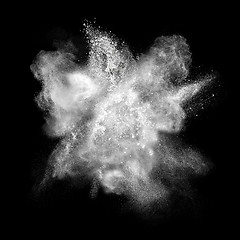 Image showing White powder explosion isolated on black