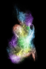 Image showing Color powder explosion isolated on black