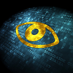 Image showing Privacy concept: Eye on digital background