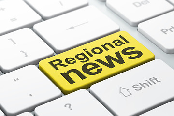 Image showing News concept: Regional News on computer keyboard background