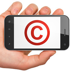 Image showing Law concept: Copyright on smartphone