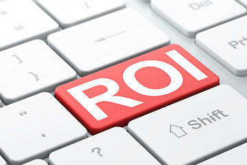 Image showing Business concept: ROI on computer keyboard background