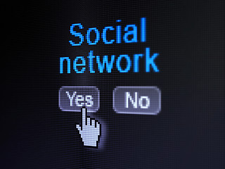 Image showing Social network concept: Social Network on digital screen