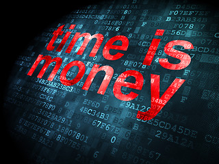 Image showing Time concept: Time is Money on digital background