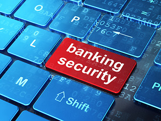 Image showing Privacy concept: Banking Security on computer keyboard backgroun