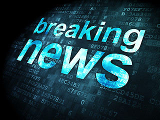 Image showing News concept: Breaking News on digital background