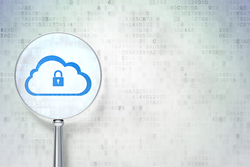 Image showing Cloud technology concept:  Cloud With Padlock on digital