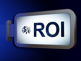 Image showing Business concept: ROI and Finance Symbol on billboard background