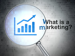 Image showing Advertising concept: Growth Graph and What is a Marketing?