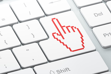Image showing Web development concept: Mouse Cursor on computer keyboard backg