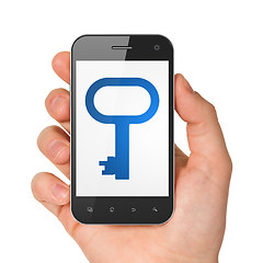 Image showing Privacy concept: Key on smartphone