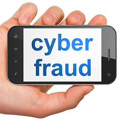 Image showing Protection concept: Cyber Fraud on smartphone