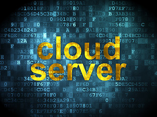 Image showing Cloud networking concept: Cloud Server on digital background