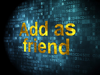 Image showing Social media concept: Add as Friend on digital background