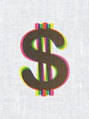 Image showing Currency concept: Dollar on fabric texture background