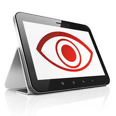 Image showing Security concept: Eye on tablet pc computer