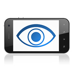 Image showing Safety concept: Eye on smartphone