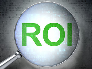 Image showing Business concept: ROI with optical glass