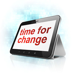 Image showing Time concept: Time for Change on tablet pc computer