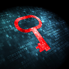 Image showing Protection concept: Key on digital background