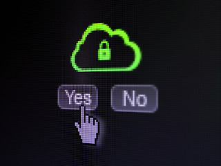 Image showing Cloud technology concept: Cloud With Padlock